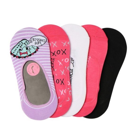 NWT Betsey Johnson 5pk Seashells Footies/Socks - Picture 2 of 4